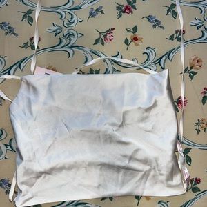 Size US 4; cream tie back cami stain crop top from misguided